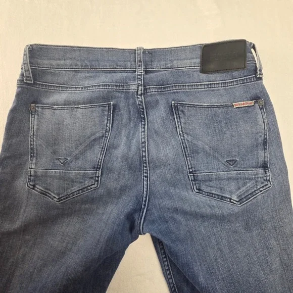 Hudson Blake Slim Straight Mens 32 Blue Jeans NM275ZZKT BNGB Stretch Distressed - Picture 9 of 10